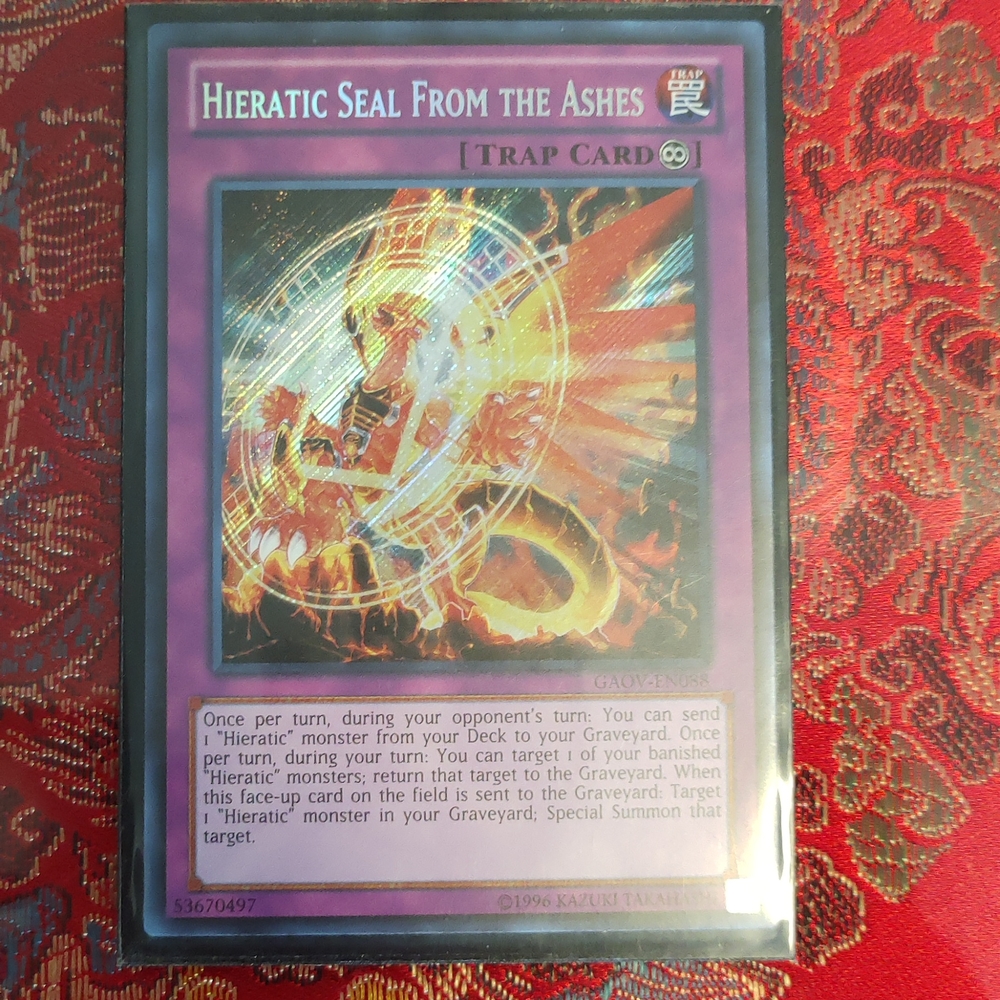Yu Gi Oh Hieratic Seal From The Ashes Card